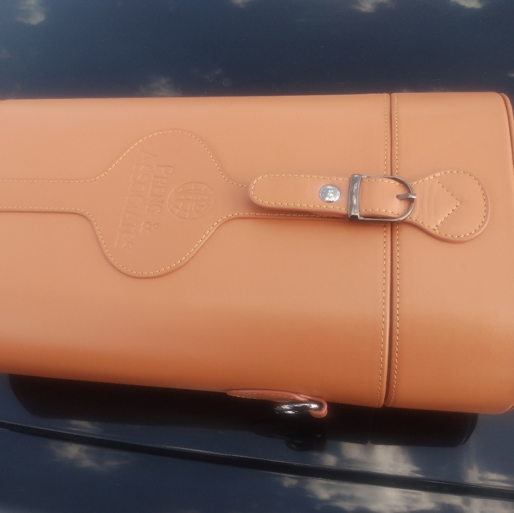 Wine Leather Double Carry Case - Picture 3 of 11